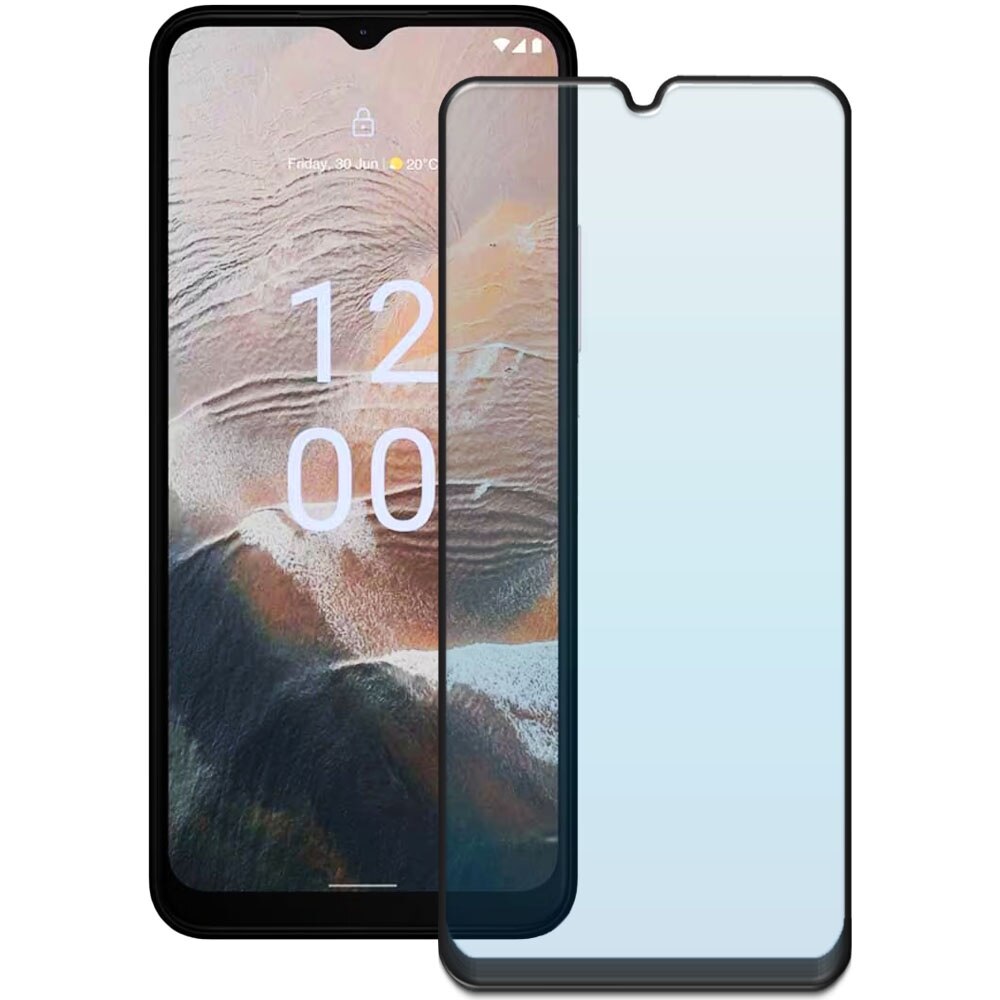 Folie din sticla securizata pentru Nokia C32, HAMSTERBOX Glass Shield, Protectie completa ecran, Full face, Aplicare rapida, Case Friendly, Transparenta