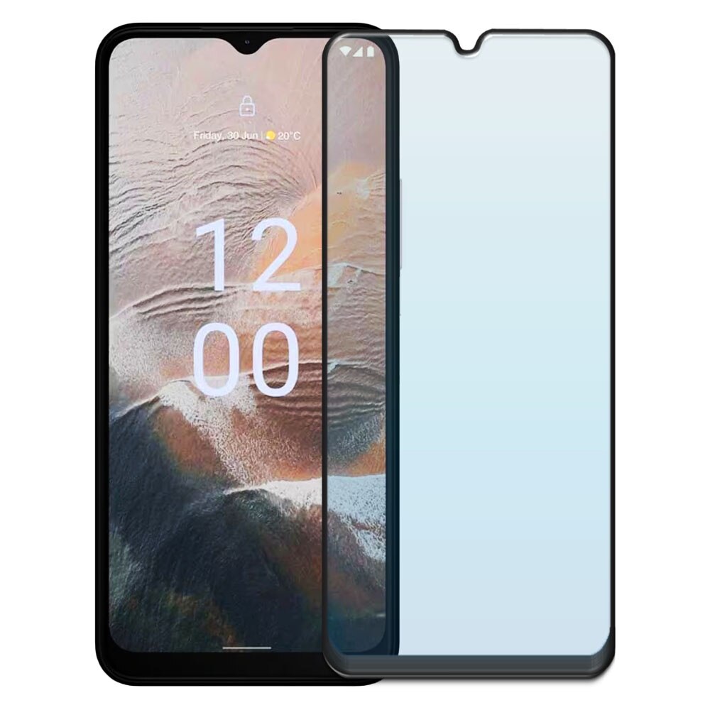 Folie din sticla securizata pentru Nokia C32, HAMSTERBOX Glass Shield, Protectie completa ecran, Full face, Aplicare rapida, Case Friendly, Transparenta