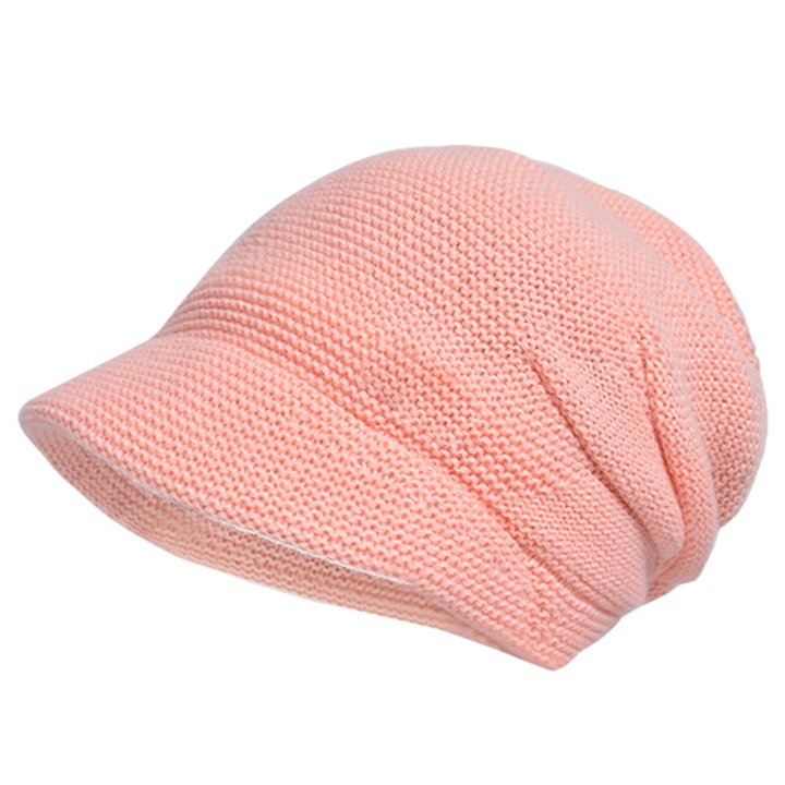 Jormftte téli sapka, széles karimás modell, fülvédelemmel, rózsaszín, kerület 55-60cm