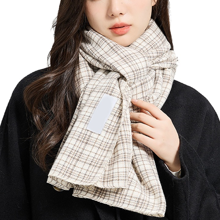 Fular de iarna, cu franjuri, calduros, 30x180cm