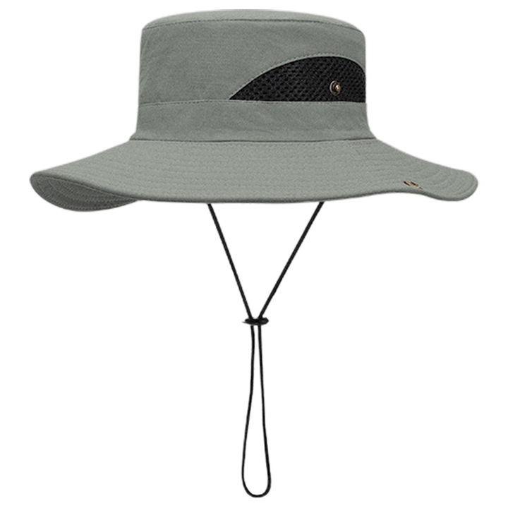 BGHYHYHI karimájú napvédő sapka UV védelemmel, állítható, Világosszürke, 60 CM