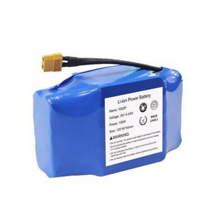 Akkumulátor Hoverboard AjieQaQ 36V 4,4Ah-hoz, mérete 133x84x59mm, hőérzékelővel