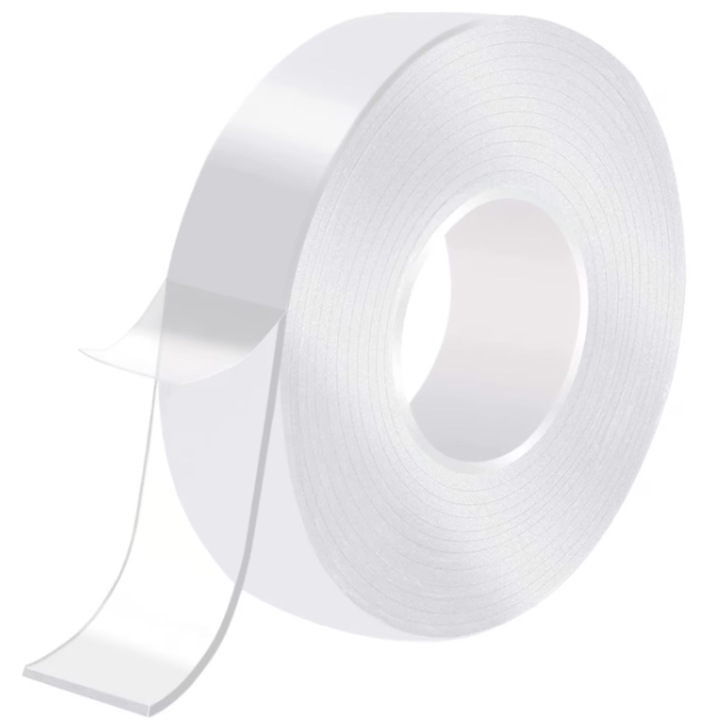 Banda dublu adeziva SDEPOT®, 5 m x 3 cm, rezistenta la apa, siliconica, transparenta