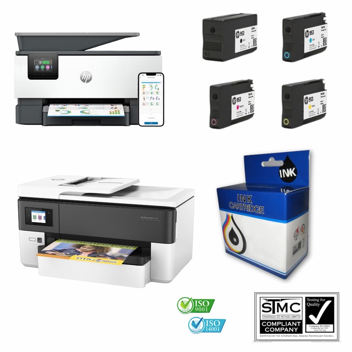 Set 4 cartușe cerneală D-TONER compatibile 953XL, multicolor, pentru HP OfficeJet Pro 7700-8740