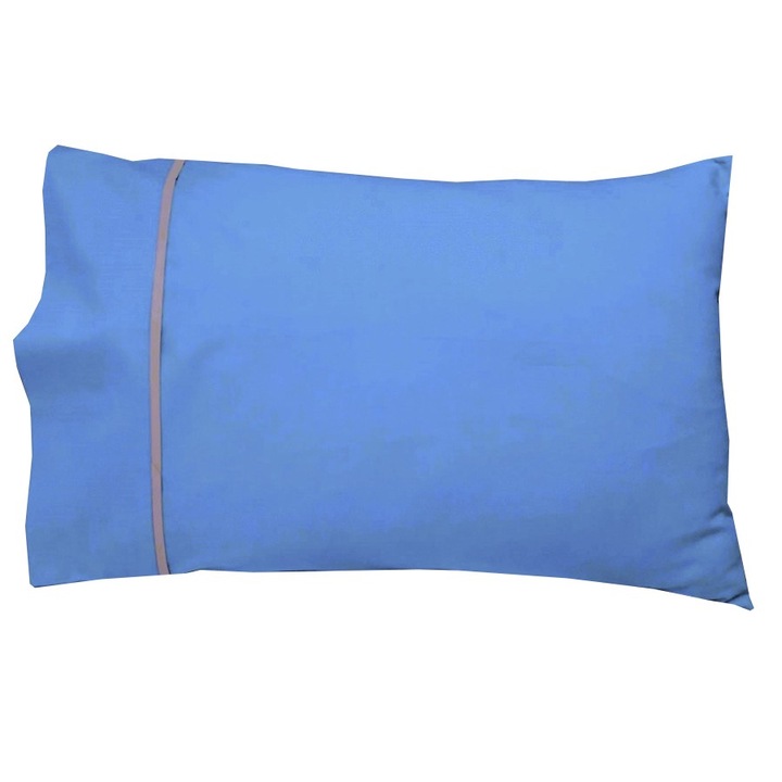 Комплект 2 х Капитонирани калъфки за възглавници, 40 см x 80 см, Casa Bucuriei, синьо/бежово, 100% памук, две лица