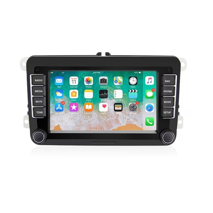 Navigatie Android 7" HD, CarPlay & Android Auto, 2GB RAM + 32GB, Wi-Fi, USB, Canbus Extern - Compatibila VW Passat, Golf, Touran, Skoda Octavia, Seat 7 inch