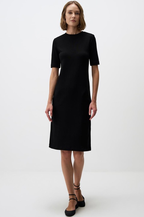 JIMMY KEY, Rochie evazata cu decolteu rotund, Negru, S