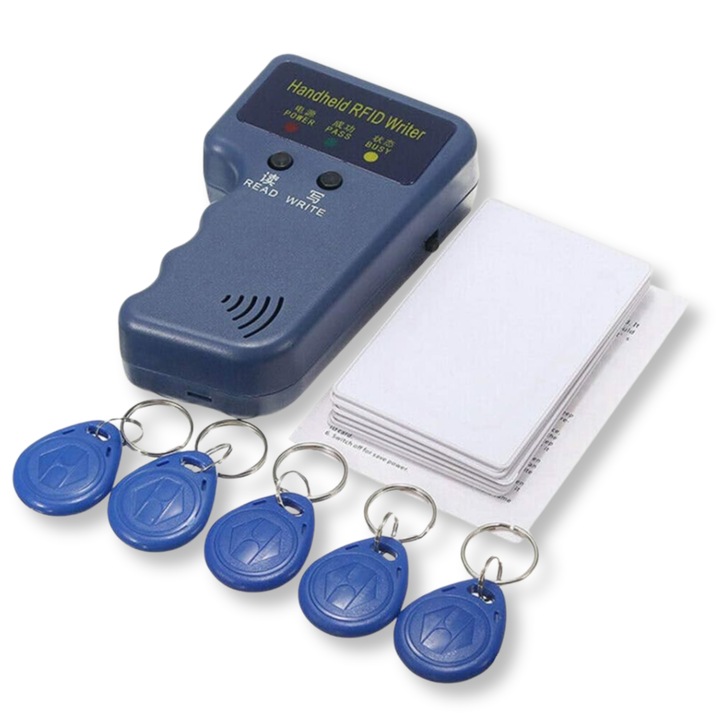Programator cartele RFID, 125kHz, 5 cartele, 5 carduri, 115x71x22mm