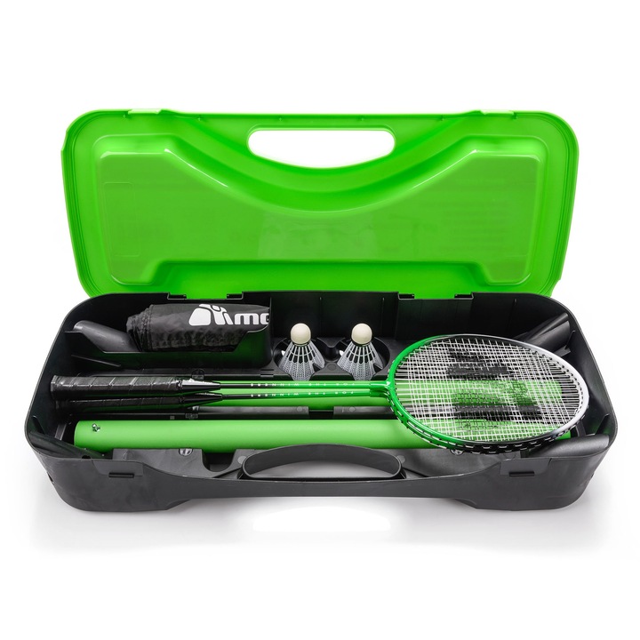 Set Badminton Complet Cu Rachete, Meteor, Lungime 66 cm, Cadru Usor Si Rezistent, Husa Inclusa, Pentru Incepatori Si Recreere, Albastru
