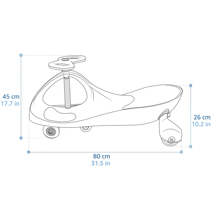 Masinuta Gravitationala, Meteor, Swingo, Material, Pp, Pu, Maner, Tpr, Greutate Maxima Utilizator, 50 Kg, Varsta Utilizator, 12 Luni+, Dimensiuni, 80 cm x 29 cm x 45 cm, Verde-Negru