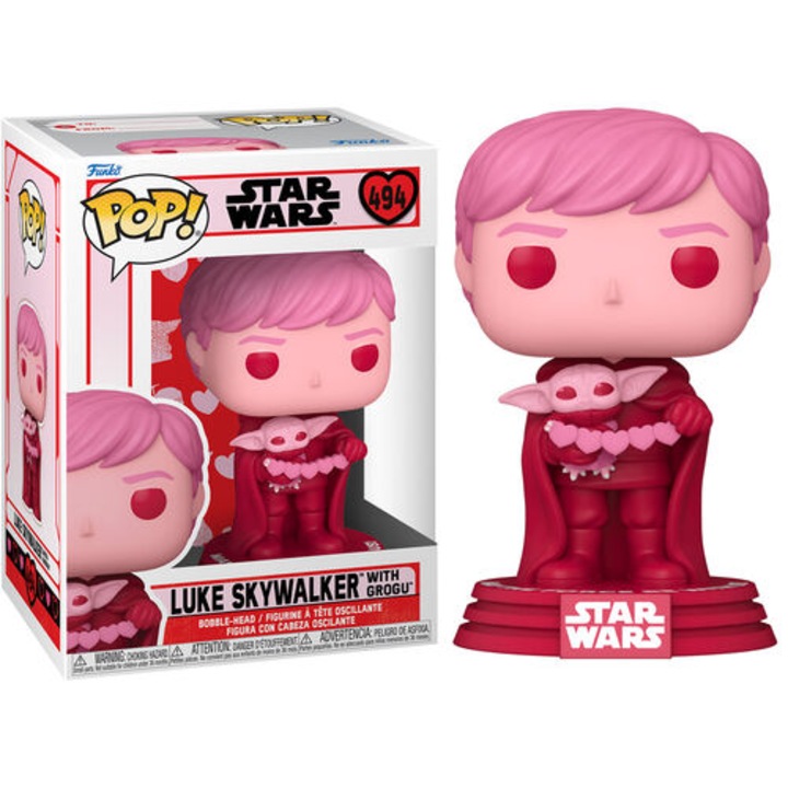 Figurina Funko Pop! Star Wars Valentines S2 Luke Skywalker With Grogu 11 cm