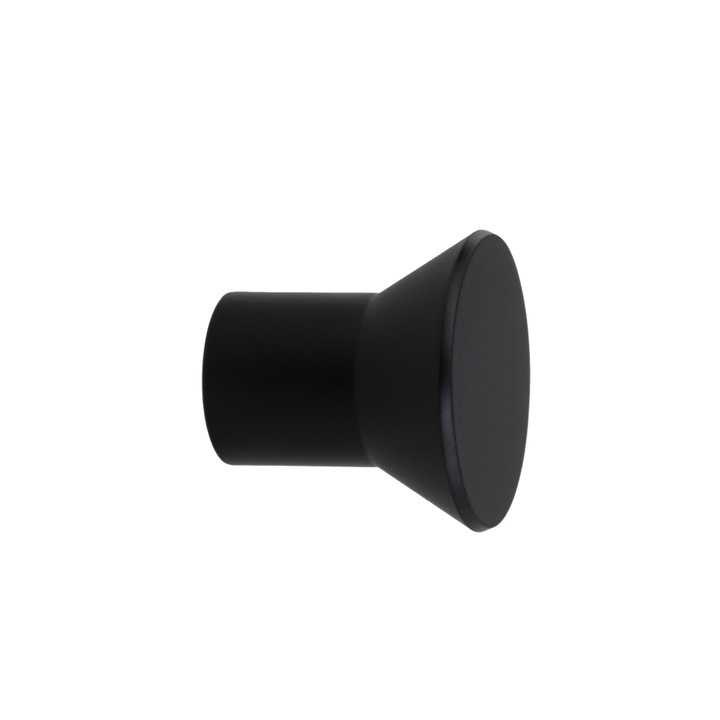 Buton de mobilier negru, din otel inoxidabil, modern, 25x22mm, Evi Herrajes, 01129425NG