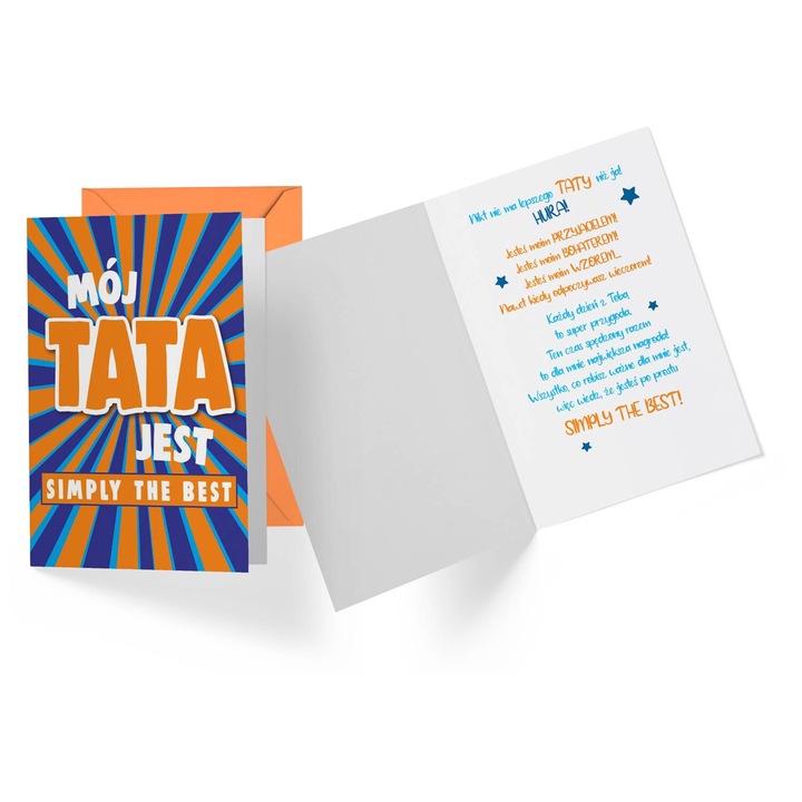 Felicitare B6, PASSION CARS KUKARTKA, TATA, colorata, 16.6x11.7cm, cu envelopa, set