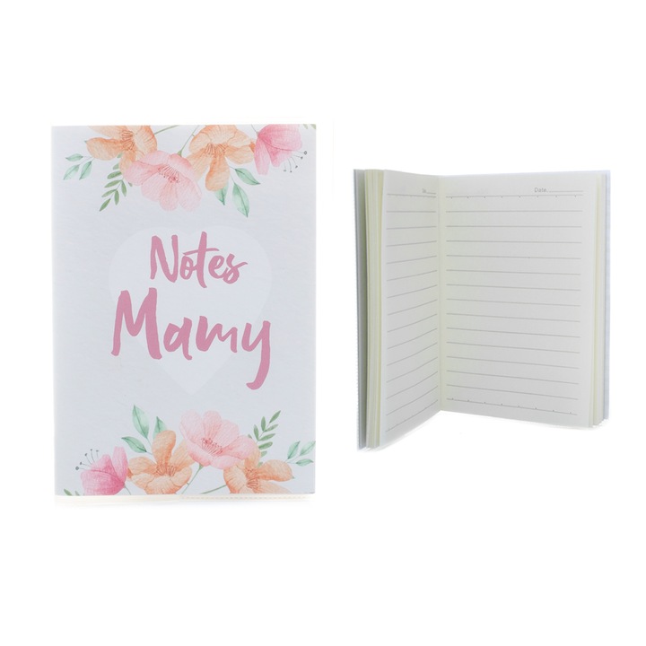 Agenda cu inscriptia „Caietul mamei”, 64 pagini, 9.5x13 cm