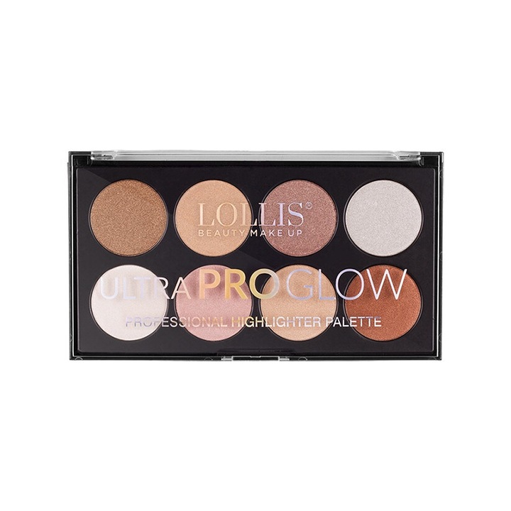 Paleta fard de obraz LOLLIS BEAUTY MAKE UP Ultra Pro Glow, efect stralucitor, paleta pentru toate tonurile pielii