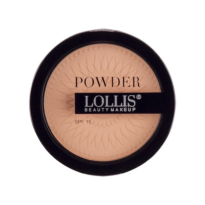 Pudra compacta LOLLIS BEAUTY MAKE UP, 04, efect matifiant, SPF 15