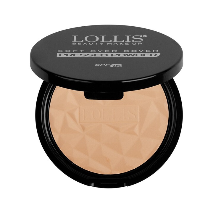 Pudra compacta LOLLIS BEAUTY MAKE UP 03, pentru ten, acoperire moale, 10g