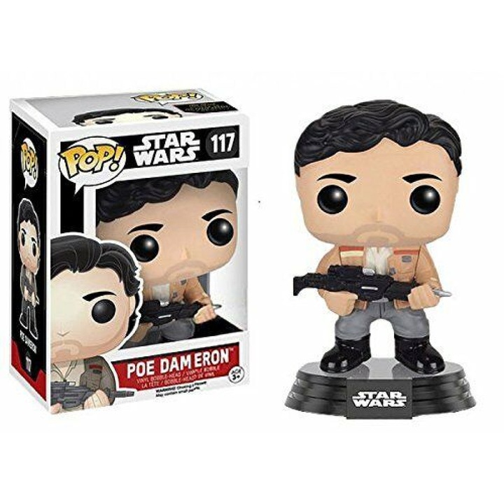 Funko POP! Star Wars Poe Dameron figura blasterrel 117, 10cm, többszínű