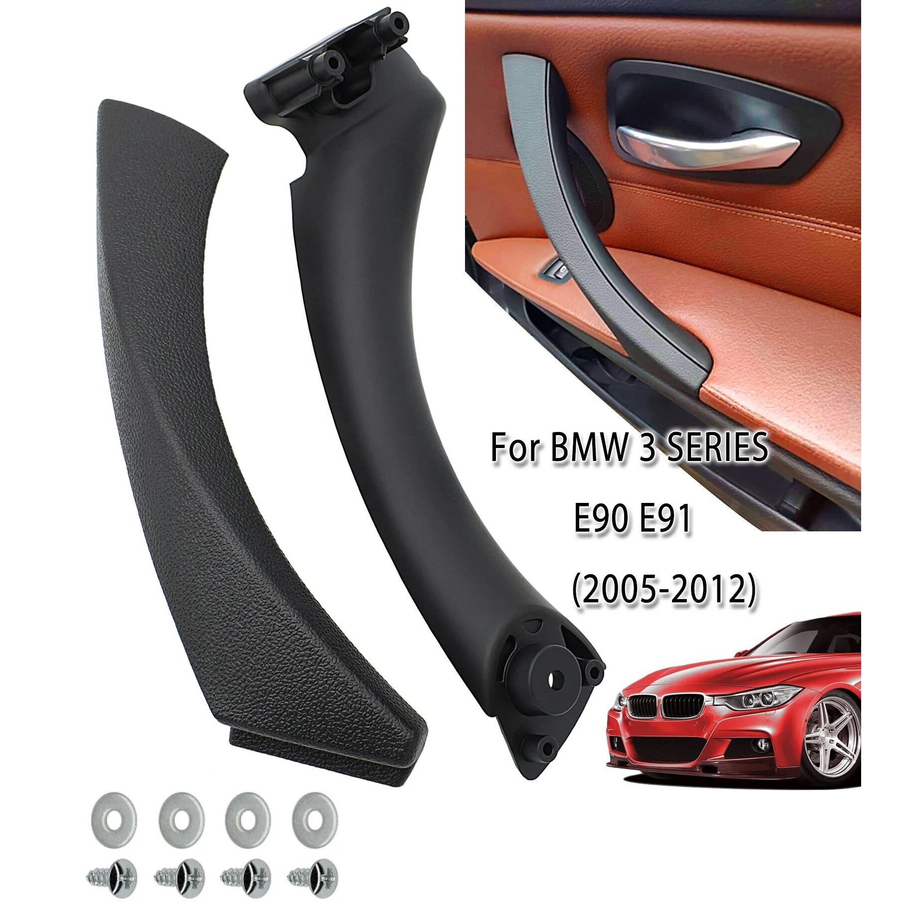 Maner interior pentru usa BMW E90 E91 2005-2012, dreapta, negru - eMAG.ro
