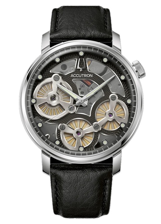 Ceasuri barbatesti Bulova, Rolo automat, curea din piele neagra, 44mm, rezistent la apa 5 ATM