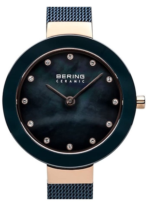 Ceas dama Bering, roloi mpatarias, mple metalliko mprasele, 29mm, 5 ATM