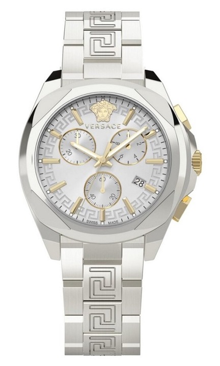 Női karóra Versace, Chrono modell, fém szíj, 40mm, 5 ATM, ezüst