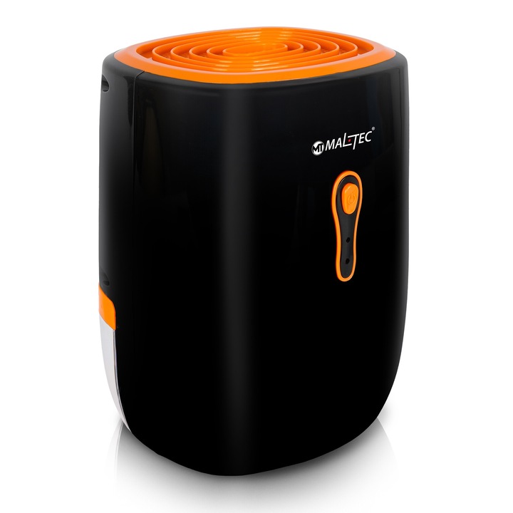 Електрически влагоуловител, MalTec, DH-800, функция за изсушаване, против мухъл, мощност 300 мл/ден, резервоар и дренажен маркуч, 22 W, черен
