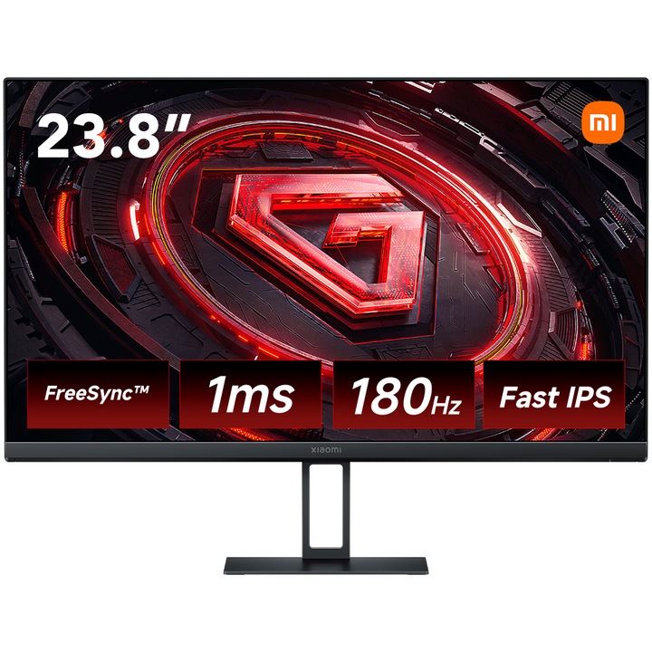 Xiaomi G24i gaming monitor, 23,8", Fast IPS, 180 Hz, 1 ms, AMD FreeSync, HDMI, DP 1.4, Fekete