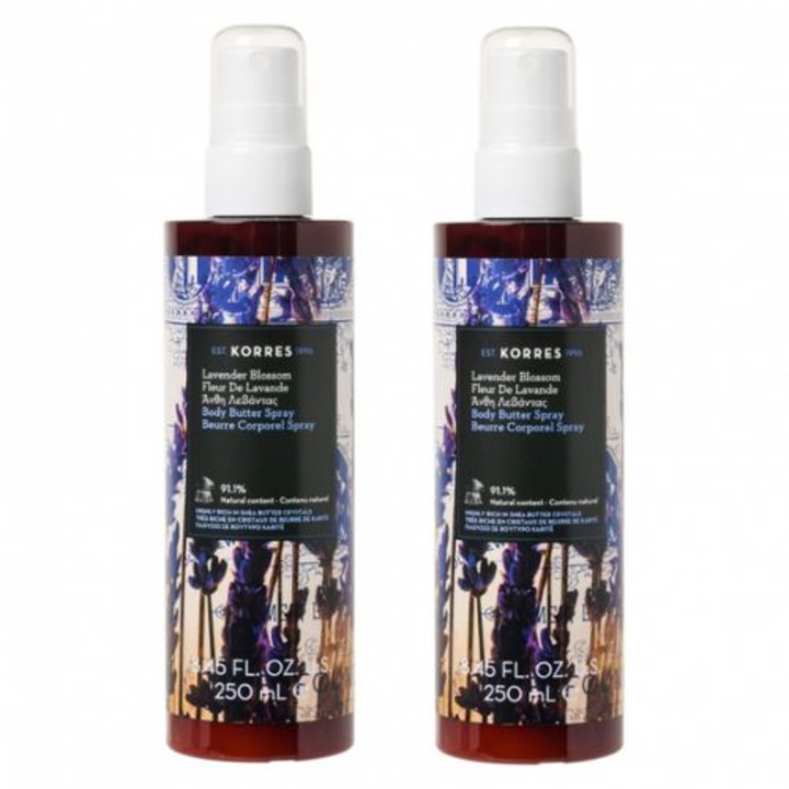 Set lotiuni corp, Korres, lavanda, 2x250ml