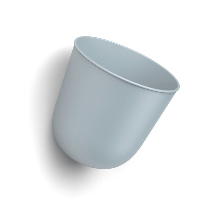 Vas de flori de perete cu insertie, dekorativ, Prosperplast, polipropilena, albastru, 13x15 cm