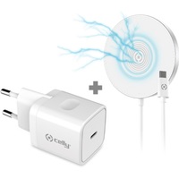 Kit Incarcator retea Celly USB-C PowerDelivery 20W + Incarcator Wireless MagSafe 10W