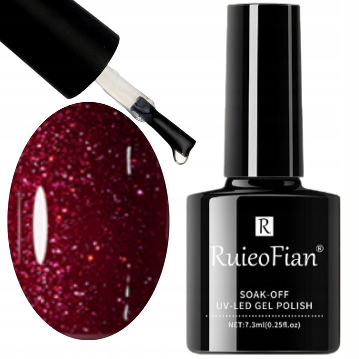 Хибриден лак за нокти OnlyU, бордо с блясък, 7,3 ml, време за втвърдяване 30-60 секунди, дълготрайност 3 седмици