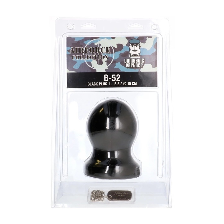 Dop anal B-52, Domestic Partner, 10x5cm, din cauciuc moale, rezistent la lubrifianti