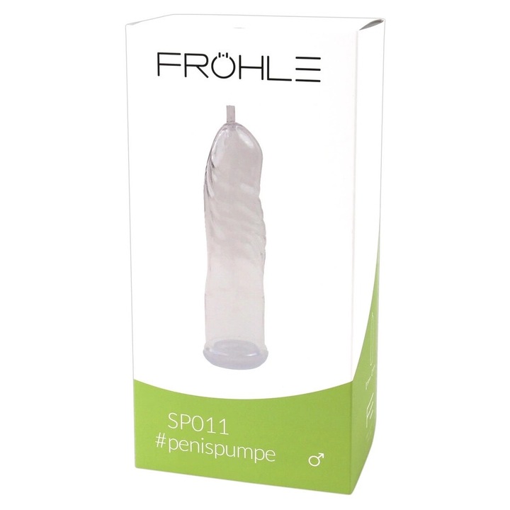 Cilindru de schimb pentru pompa de penis frohle, 23cm, cristal transparent, 5,5cm diametru