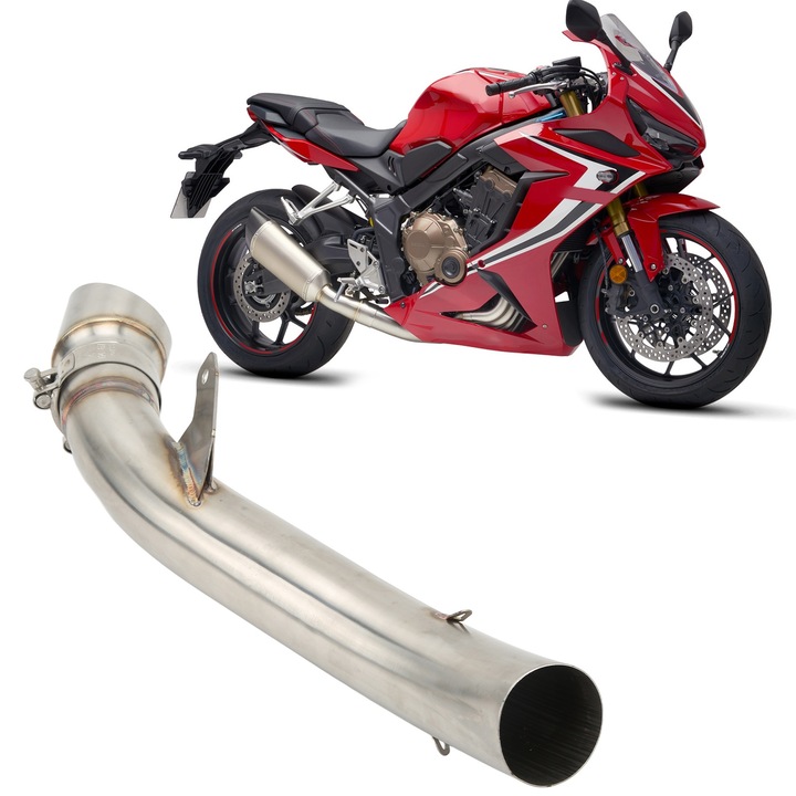 Jormftte rozsdamentes acél középső kipufogócső motorkerékpárokhoz CB650F CBR650F 2014-2018, CB650R CBR650R 2019-2022