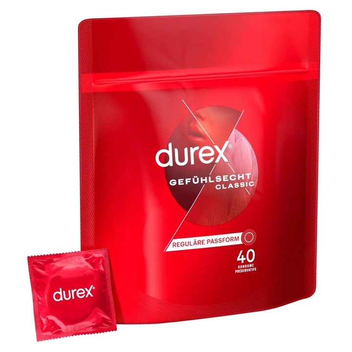 Prezervative Durex, 8 bucati, transparente, 56x205mm
