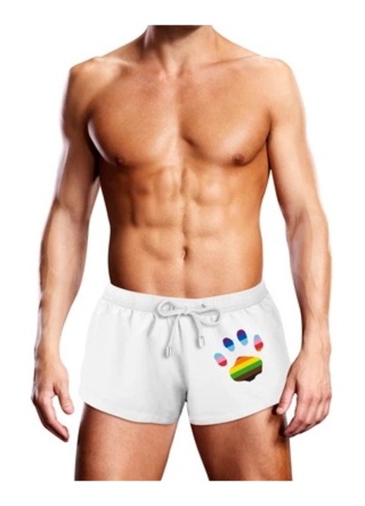 Costum de baie barbati, Prowler, Paw Print, alb, material usor, uscare rapida, M INTL