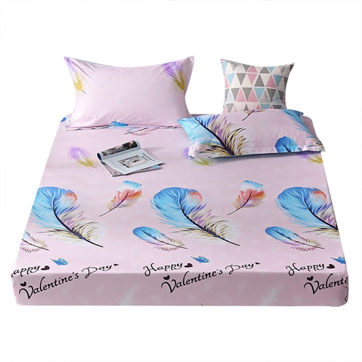 Jormftte ágynemű, virágmintás, 180x200cm, 2 párnahuzat, színes