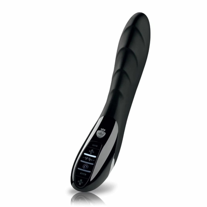 Vibrator cu electrostimulare, Mystim, Sizzling Simon, 8 programe, 5 niveluri intensitate, negru, 27x4cm