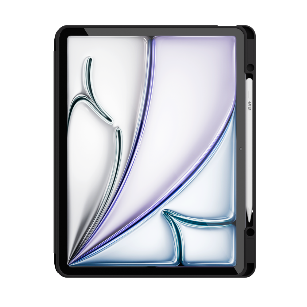 Husa tableta Next One Rollcase pentru iPad Air M2 13", negru, cu suport pentru Apple Pencil, functie de suport