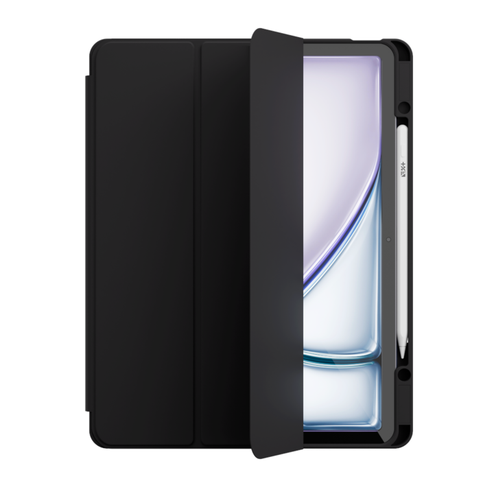 Husa tableta Next One Rollcase pentru iPad Air M2 13", negru, cu suport pentru Apple Pencil, functie de suport