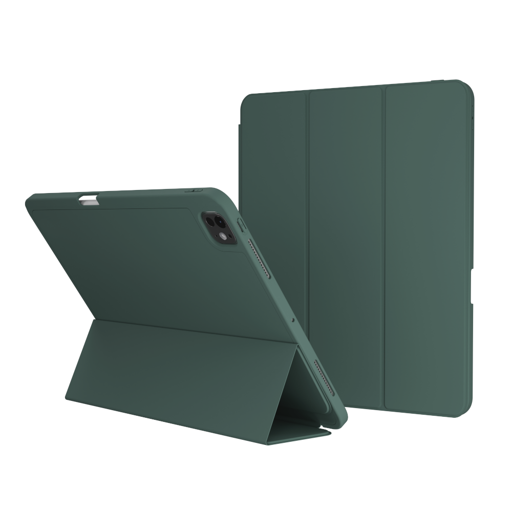Husa tableta NEXT ONE Rollcase pentru iPad Pro M4 13", verde, cu suport pentru Apple Pencil, functie de suport