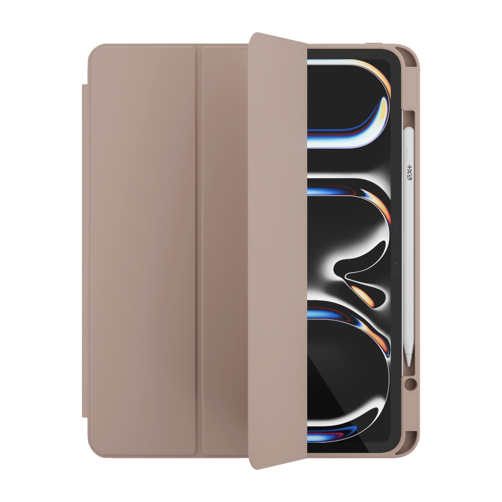 Husa tableta NEXT ONE Rollcase pentru iPad Pro M4 13", roz, cu suport pentru Apple Pencil, functie de suport