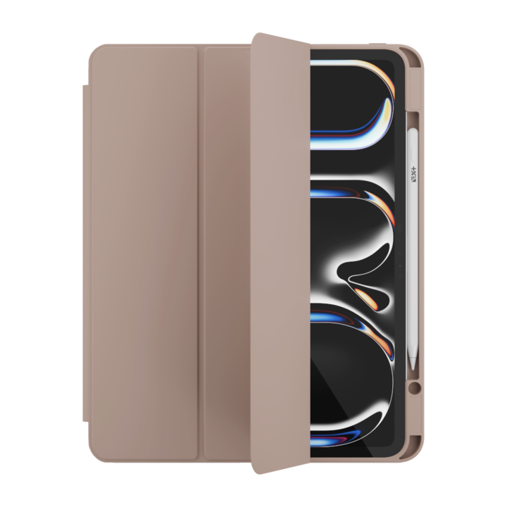 Husa tableta NEXT ONE Rollcase pentru iPad Pro M4 13", roz, cu suport pentru Apple Pencil, functie de suport