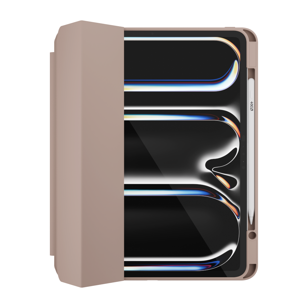 Husa tableta NEXT ONE Rollcase pentru iPad Pro M4 13", roz, cu suport pentru Apple Pencil, functie de suport
