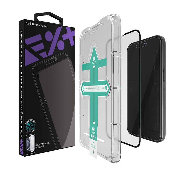 Folie protectie ecran NEXT ONE All-Rounder pentru iPhone 16 Pro, 9H, transparenta