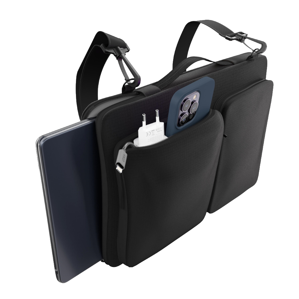Geanta laptop Next One Slim Shoulder Bag, protectie socuri, impermeabila, 16"x15"