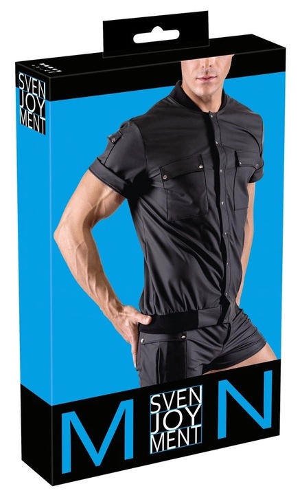 Svenjoyment férfi fekete ing, rugalmas anyagú, 2 zsebbel, 2XL-es méret