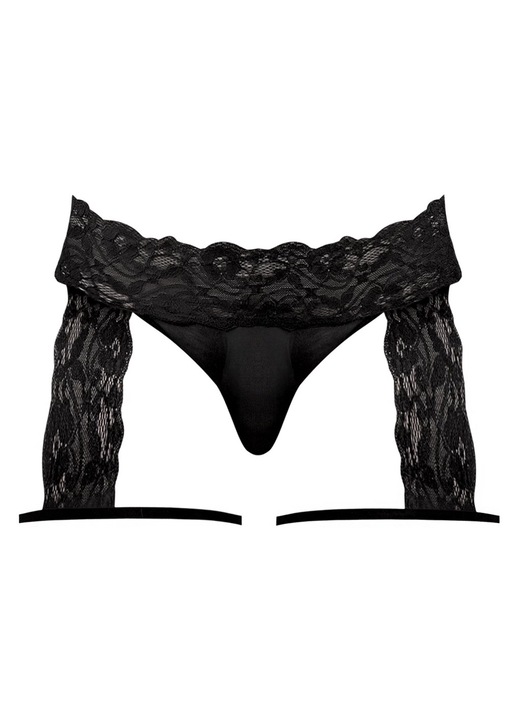 Férfi szexi fehérnemű Male Power, csipke, fekete, Fekete
