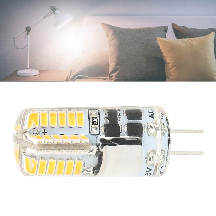 Bec LED G4 Jormftte 48LED 3W 300LM 360° Hideg Fehér 3.8x1.3cm